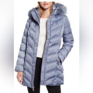 NWT Kenneth Cole Blue Puffer Coat Jacket Size Small